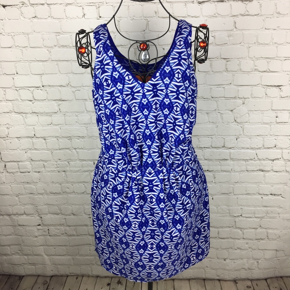 Joe Fresh Blue/White Patterned Dress Sz 6